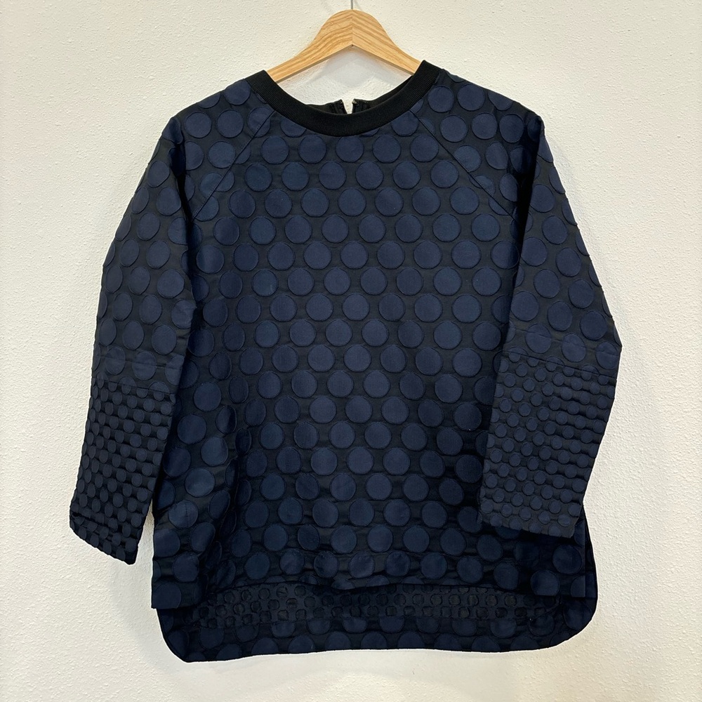 Madewell Funky Blue Polka Dot Top